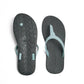 THONGS SEMELLE NOIR ET LANIÈRE GRISE