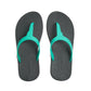 THONGS SEMELLE NOIR ET LANIÈRE VERTE