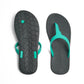 THONGS SEMELLE NOIR ET LANIÈRE VERTE