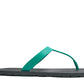 THONGS SEMELLE NOIR ET LANIÈRE VERTE