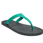 THONGS SEMELLE NOIR ET LANIÈRE VERTE