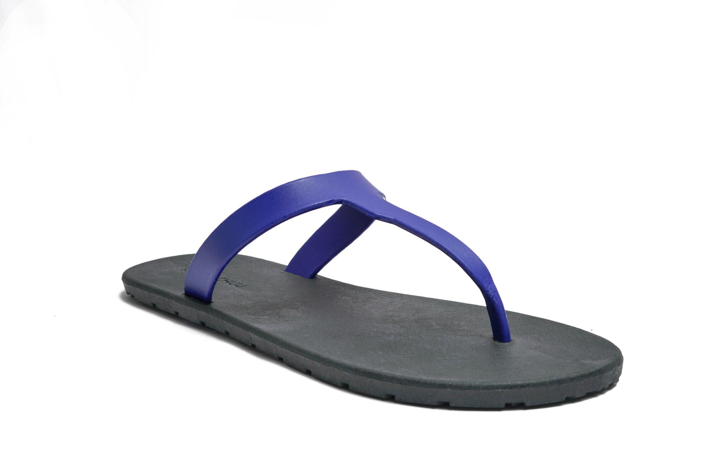 THONGS SEMELLE NOIR ET LANIÈRE BLEU