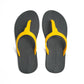 THONGS SEMELLE NOIR ET LANIÈRE JAUNE