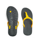 THONGS SEMELLE NOIR ET LANIÈRE JAUNE
