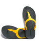 THONGS SEMELLE NOIR ET LANIÈRE JAUNE