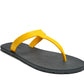 THONGS SEMELLE NOIR ET LANIÈRE JAUNE