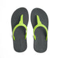 THONGS SEMELLE NOIR ET LANIÈRE CITRON VERT