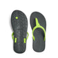 THONGS SEMELLE NOIR ET LANIÈRE CITRON VERT