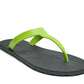 THONGS SEMELLE NOIR ET LANIÈRE CITRON VERT