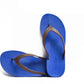 FLIPPY SEMELLE BLEU ET LANIÈRE MARRON