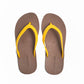 FLIPPY SEMELLE MARRON ET LANIÈRE JAUNE