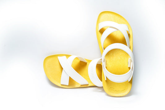 CROSS PLUS SEMELLE JAUNE ET LANIÈRE BLANCHE