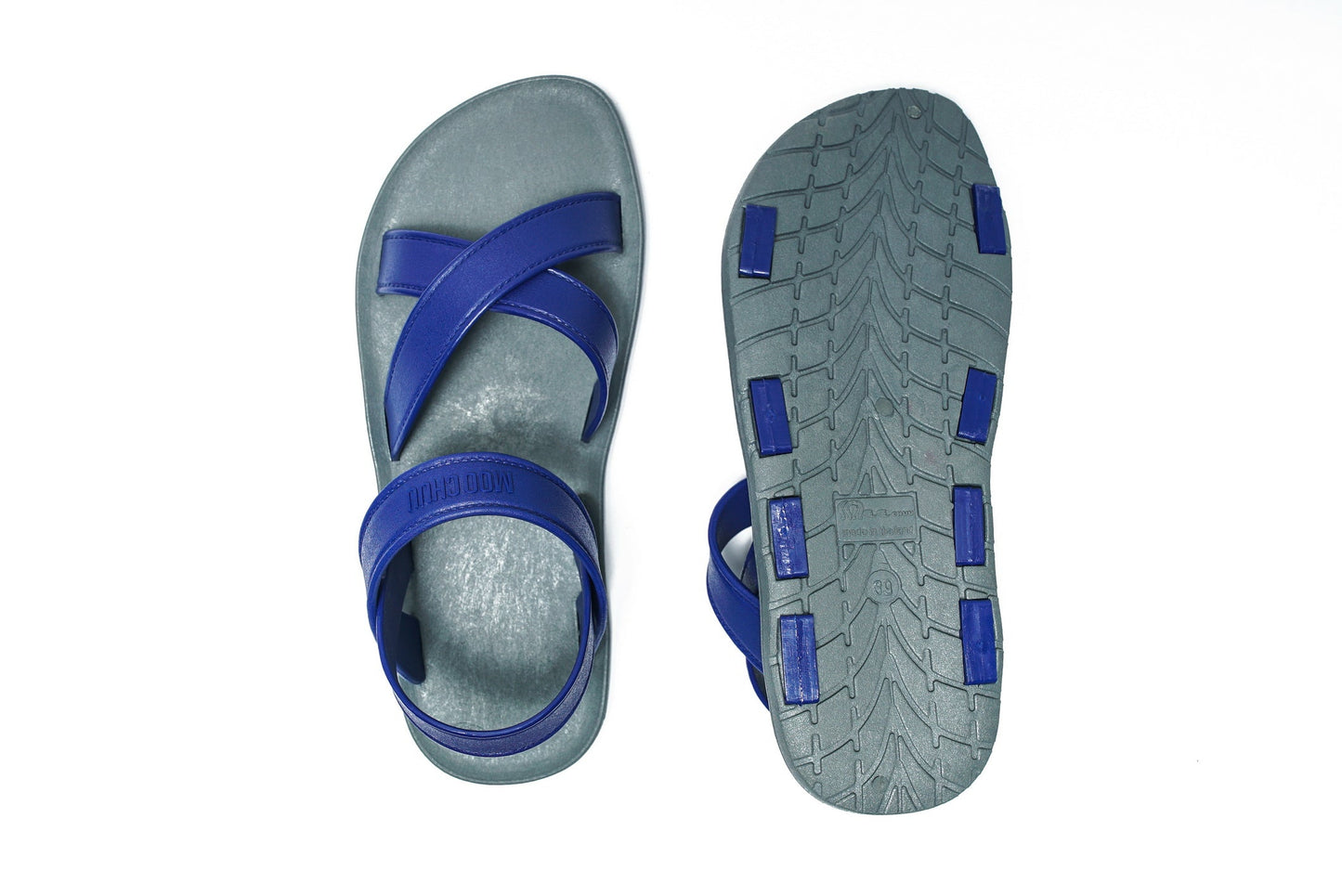 CROSS PLUS SEMELLE GRISE ET LANIÈRE BLEU