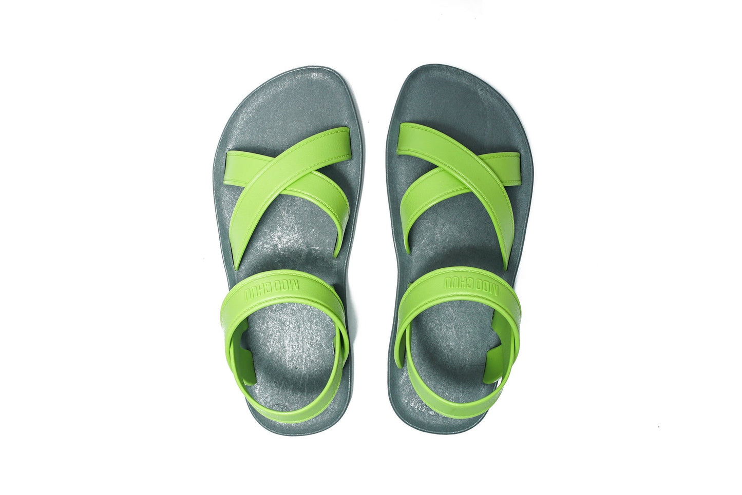 CROSS PLUS SEMELLE GRISE ET LANIÈRE CITRON VERT