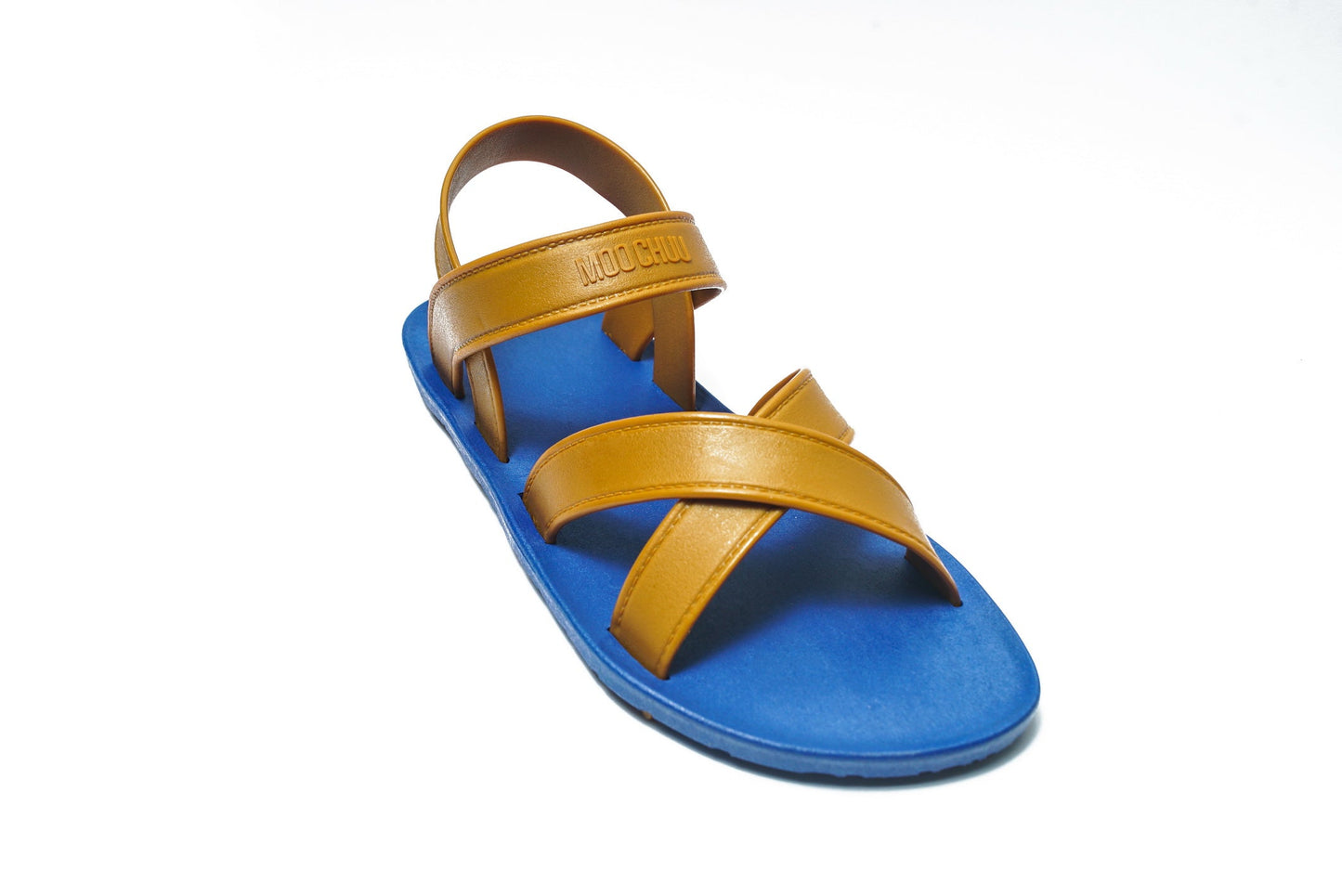 CROSS PLUS SEMELLE BLEU ET LANIÈRE CARAMEL