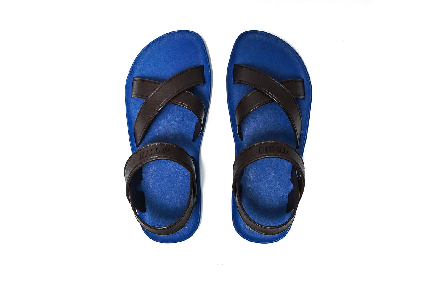 CROSS PLUS SEMELLE BLEU ET LANIÈRE MARRON