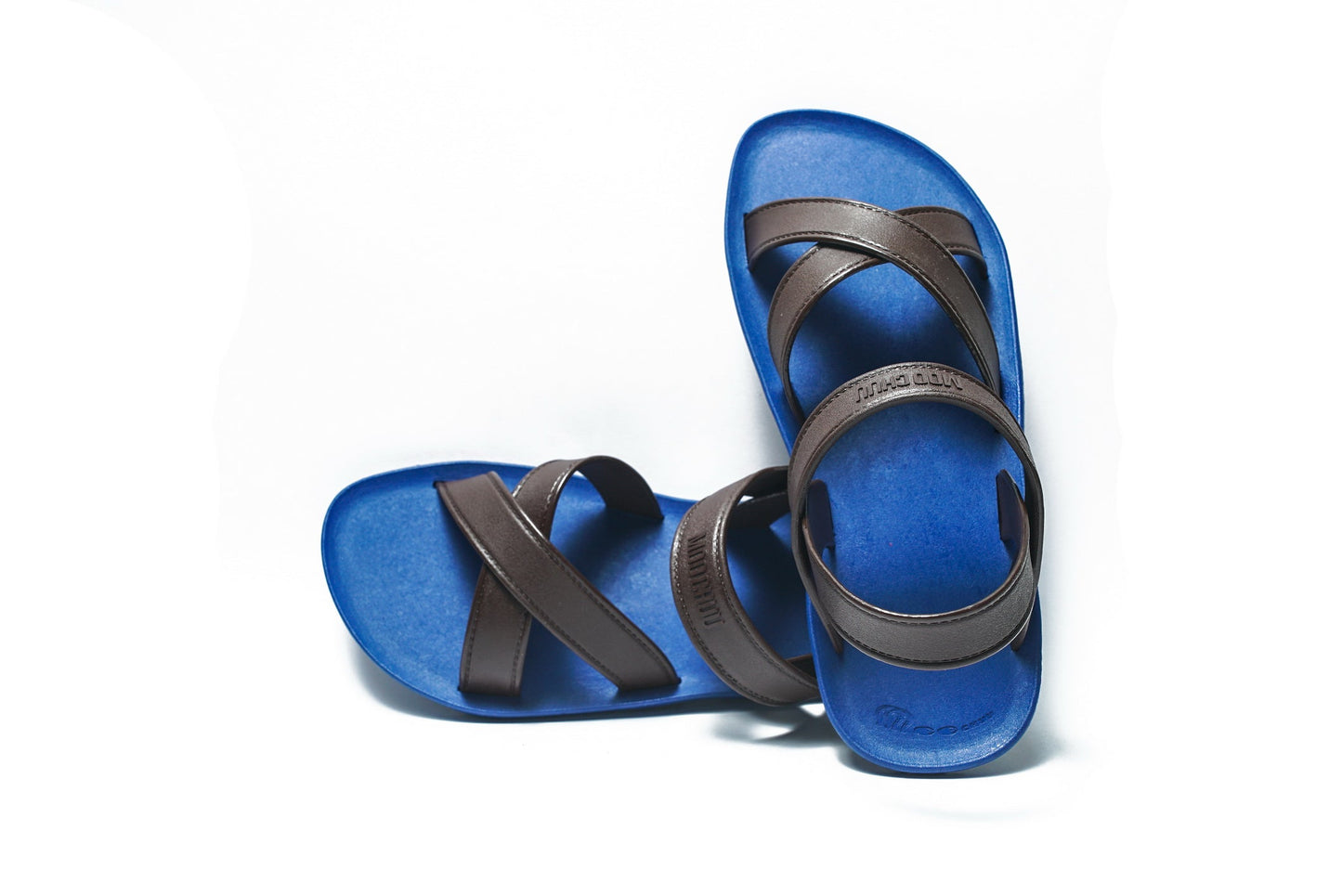 CROSS PLUS SEMELLE BLEU ET LANIÈRE MARRON