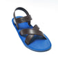 CROSS PLUS SEMELLE BLEU ET LANIÈRE MARRON
