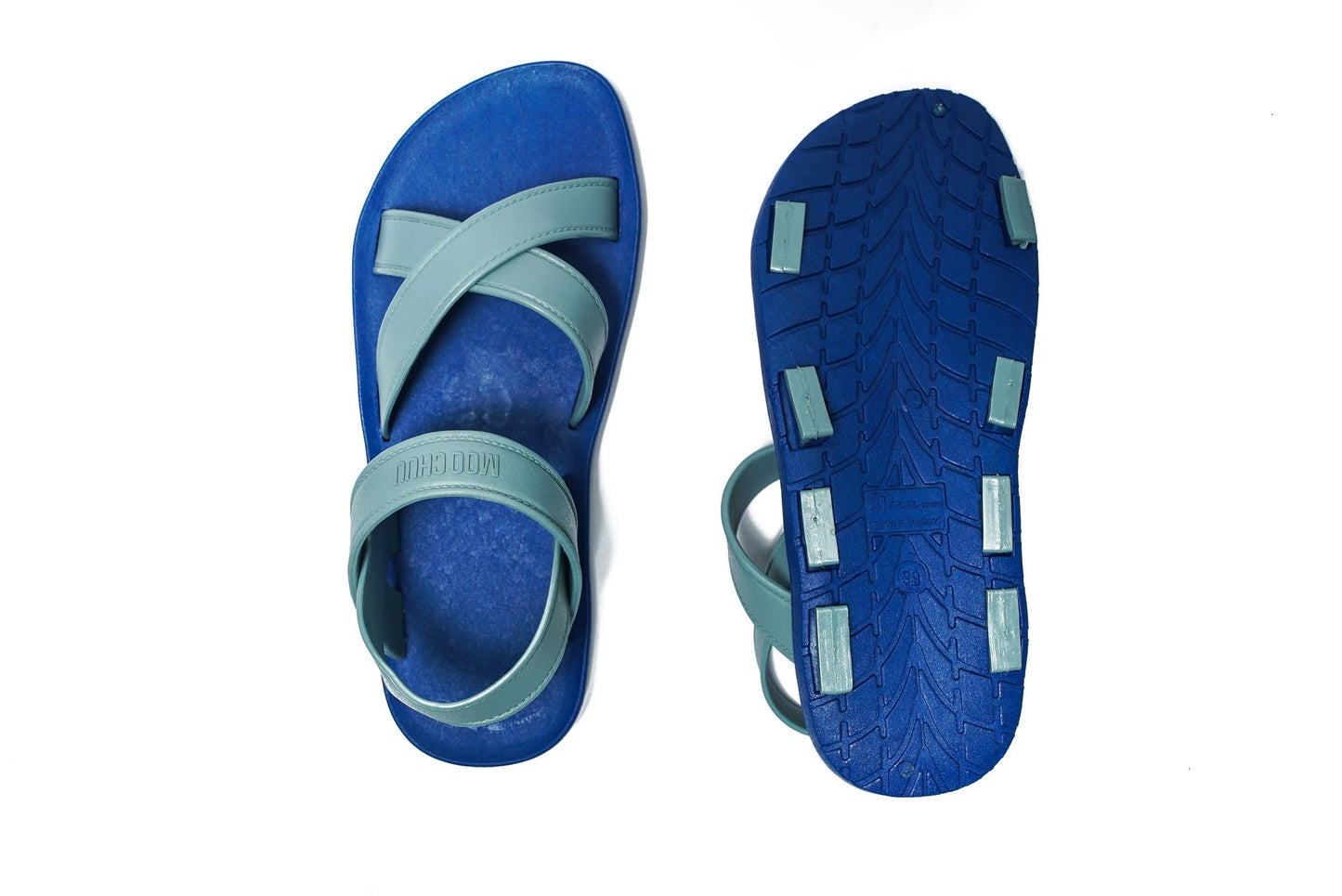 CROSS PLUS SEMELLE BLEU ET LANIÈRE GRISE