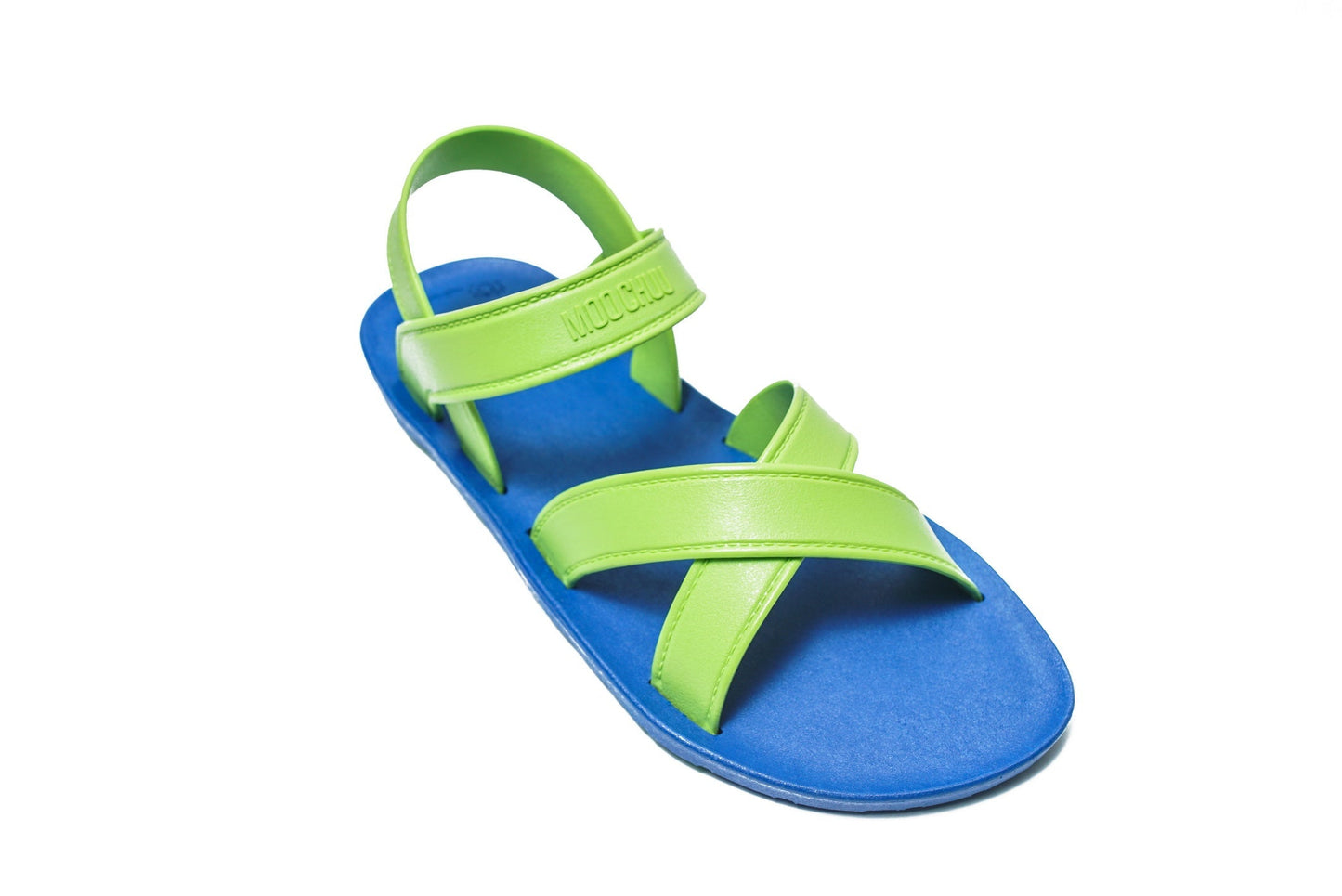 CROSS PLUS SEMELLE BLEU ET LANIÈRE CITRON VERT