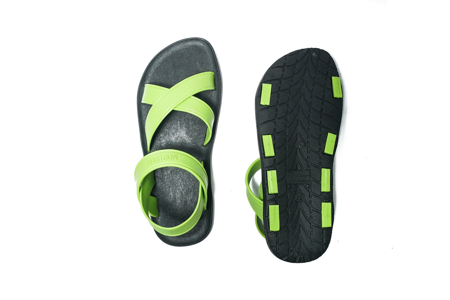 CROSS PLUS SEMELLE NOIR ET LANIÈRE CITRON VERT