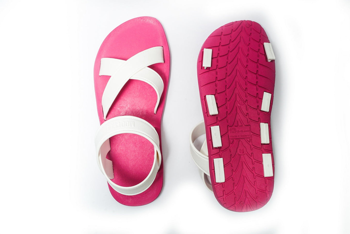 CROSS PLUS SEMELLE ROSE ET LANIÈRE BLANCHE