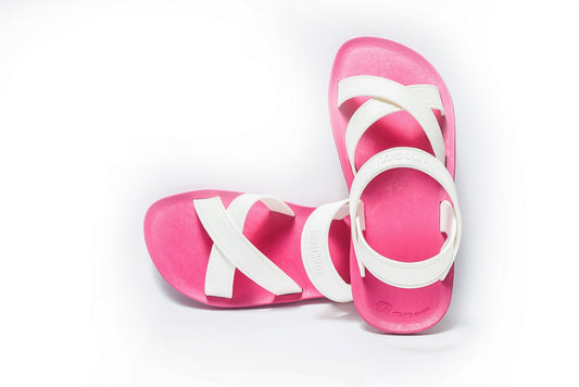 CROSS PLUS SEMELLE ROSE ET LANIÈRE BLANCHE