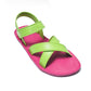 CROSS PLUS SEMELLE ROSE ET LANIÈRE CITRON VERT