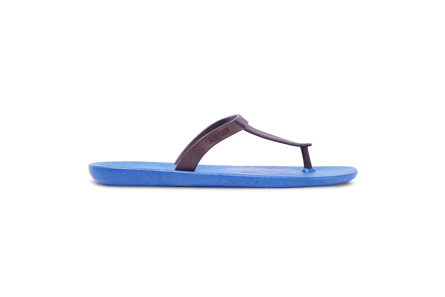 EIFFEL SEMELLE BLEU ET LANIÈRE MARRON