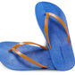 DALI FLIPPY SEMELLE BLEU ET LANIÈRE CARAMEL