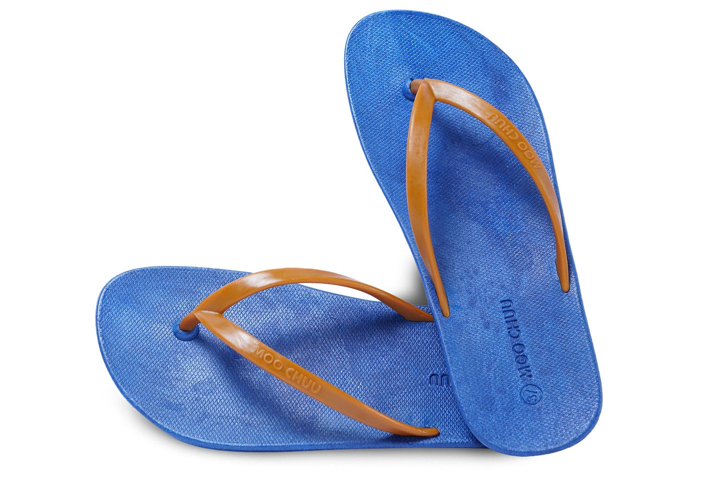 DALI FLIPPY SEMELLE BLEU ET LANIÈRE CARAMEL