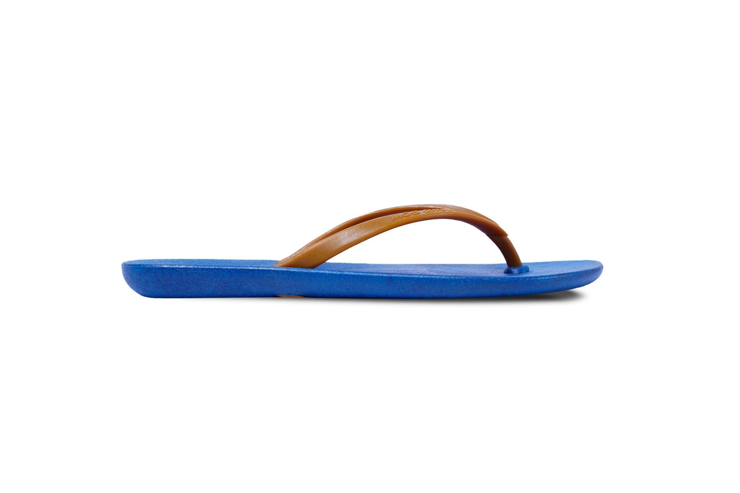 DALI FLIPPY SEMELLE BLEU ET LANIÈRE CARAMEL