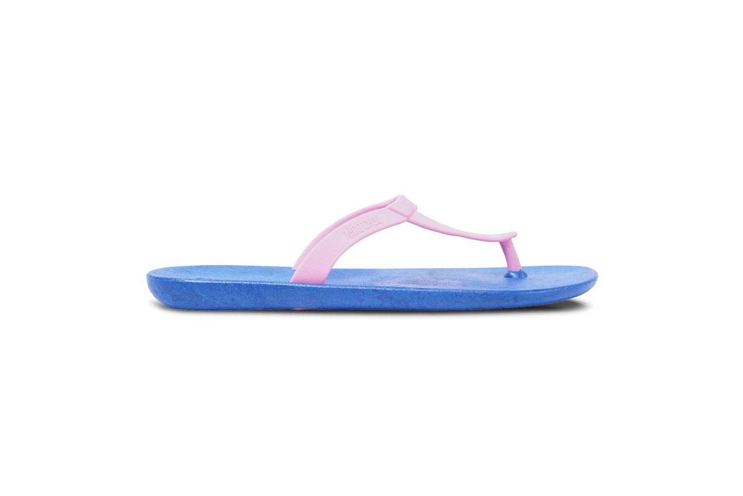 EIFFEL SEMELLE BLEU ET LANIÈRE ROSE CLAIR