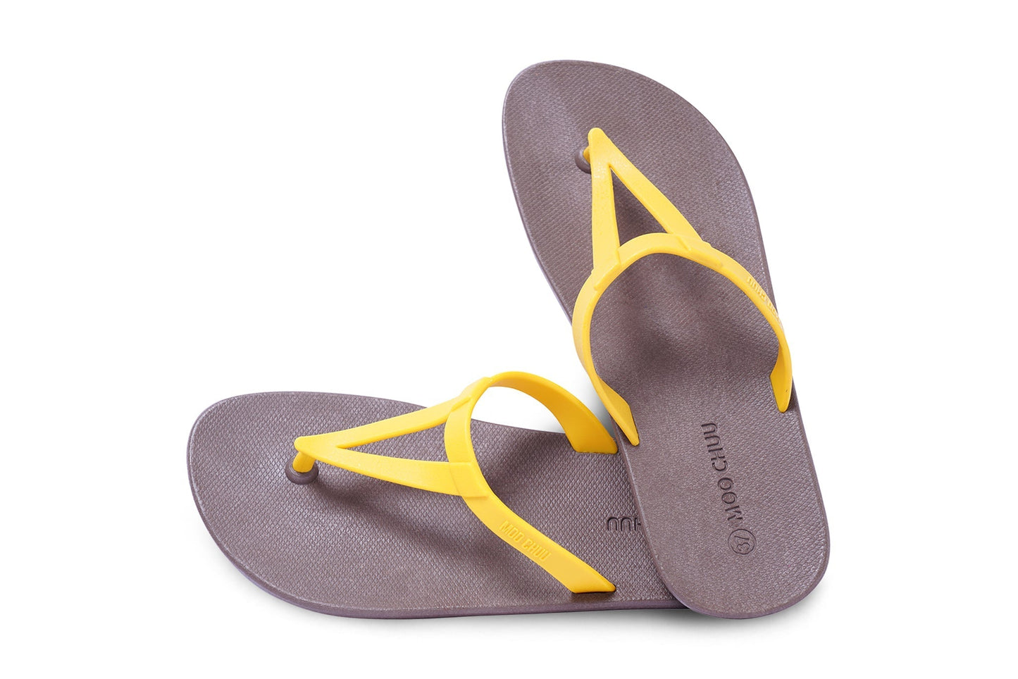 EIFFEL SEMELLE MARRON ET LANIÈRE JAUNE