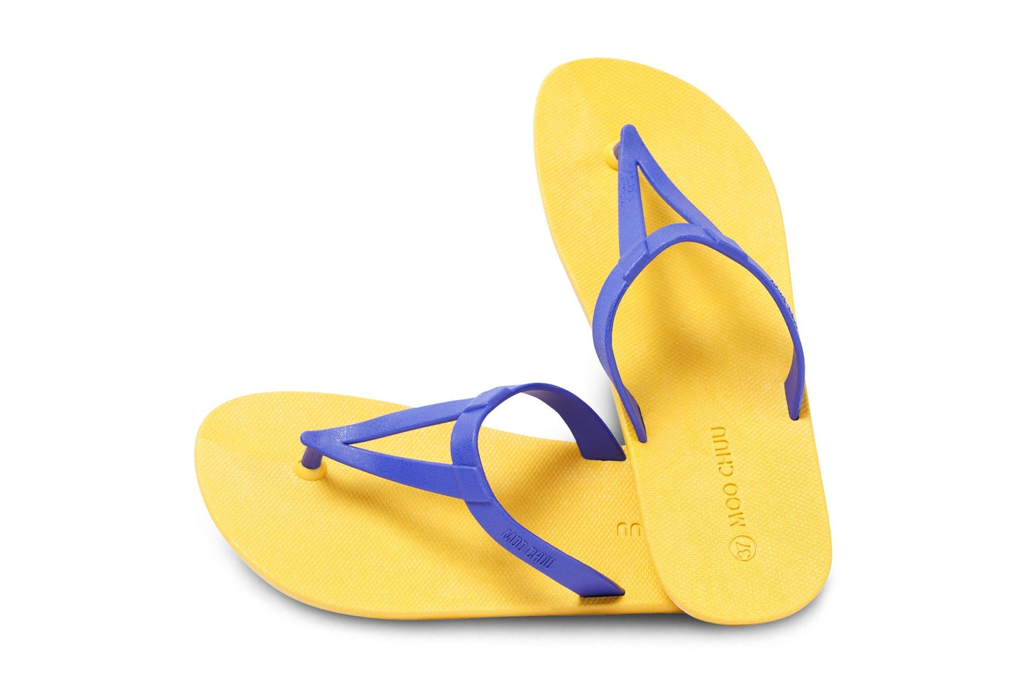 EIFFEL SEMELLE JAUNE ET LANIÈRE BLEU