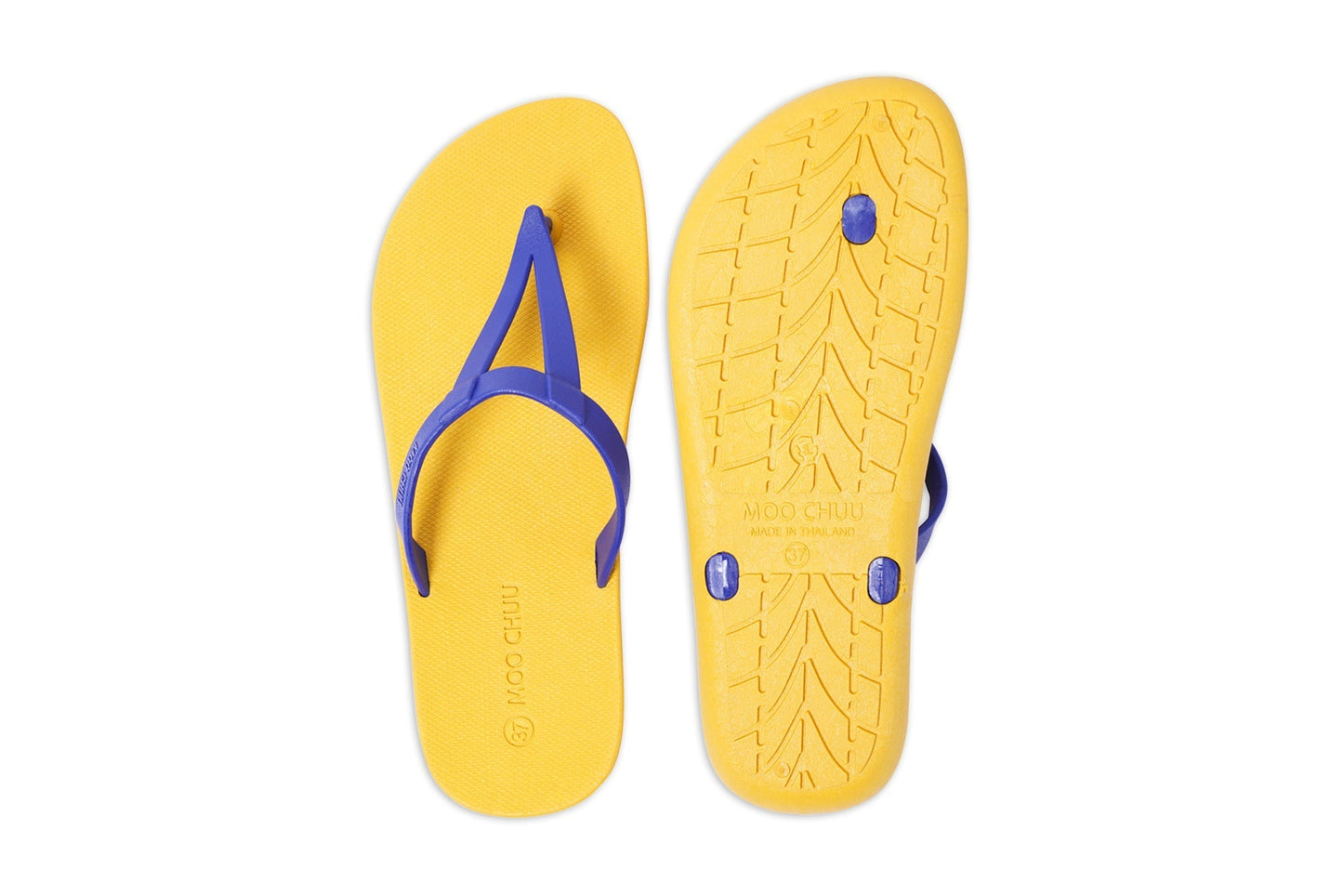 EIFFEL SEMELLE JAUNE ET LANIÈRE BLEU