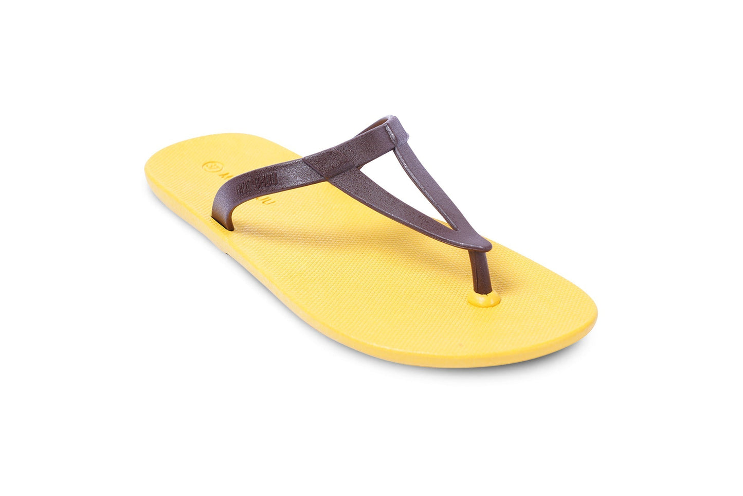 EIFFEL SEMELLE JAUNE ET LANIÈRE MARRON