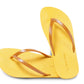 DALI FLIPPY SEMELLE JAUNE ET LANIÈRE CARAMEL