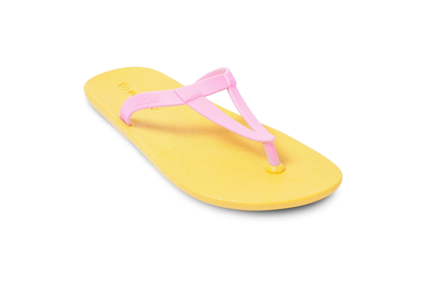 EIFFEL SEMELLE JAUNE ET LANIÈRE ROSE CLAIR