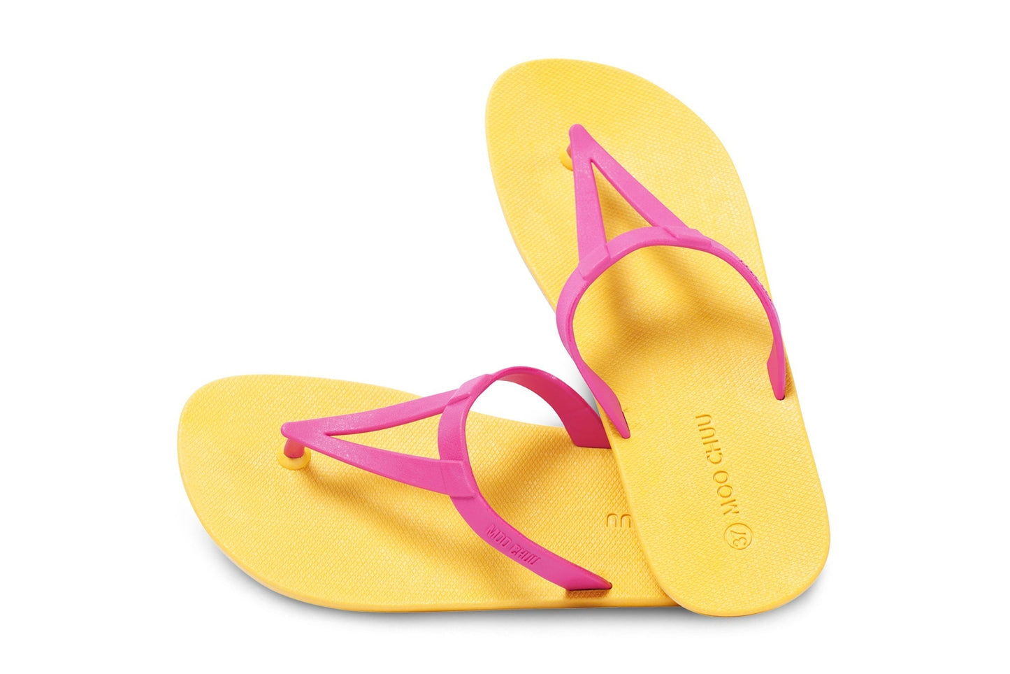 EIFFEL SEMELLE JAUNE ET LANIÈRE ROSE
